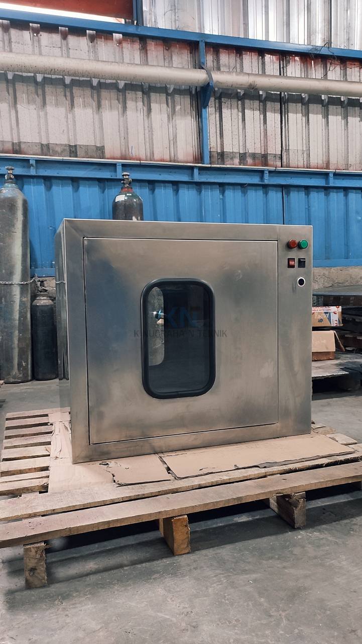 Passbox stainless steel untuk transfer material antar ruangan cleanroom buatan K Nugraha N Teknik